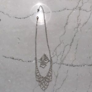 Faux diamond necklace and earrings
